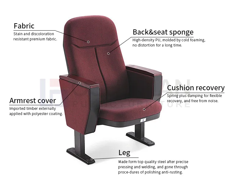 auditorium chairs with writing pad