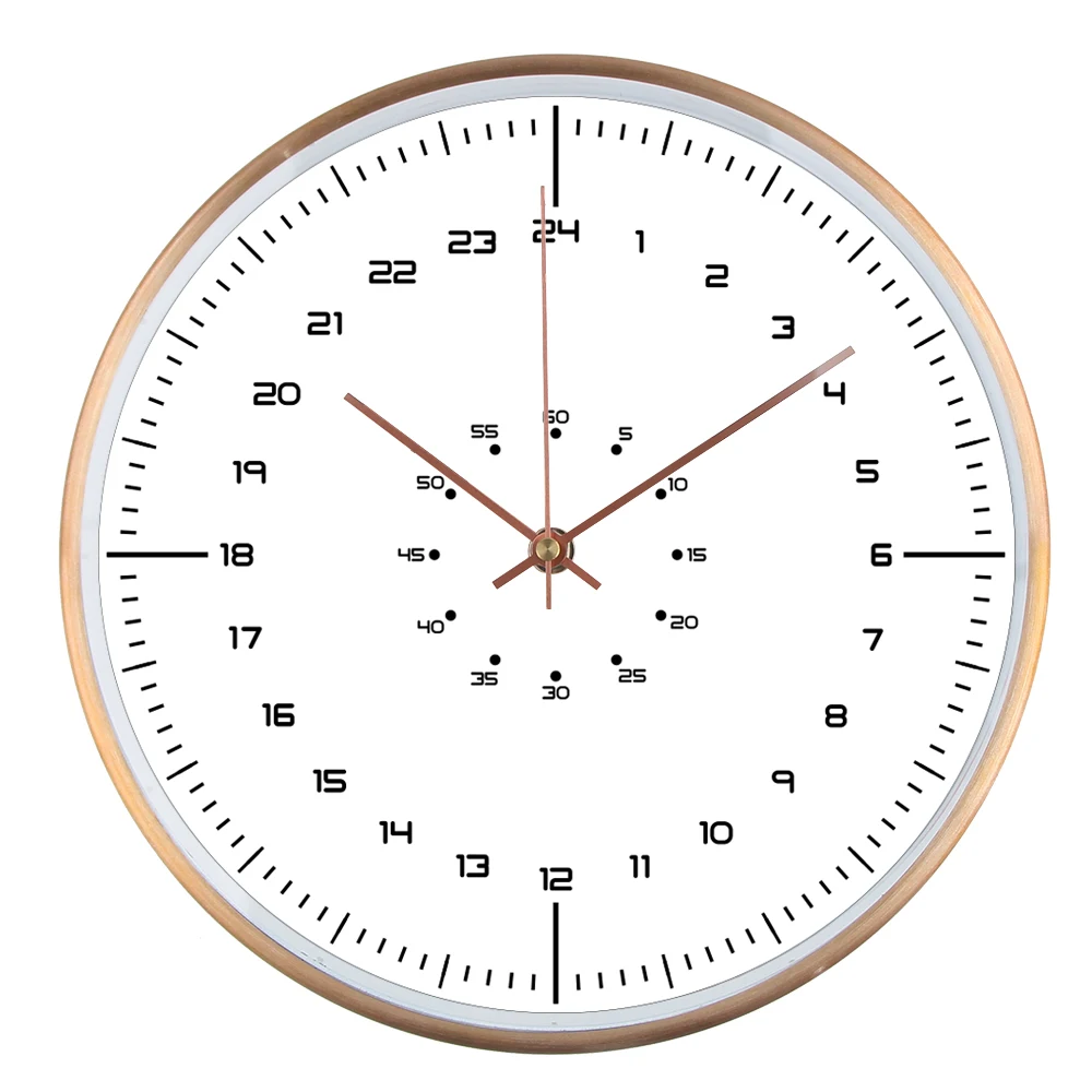 24 Hour Analog Wall Clock Hour Digital Clock Quartz Home Decoration