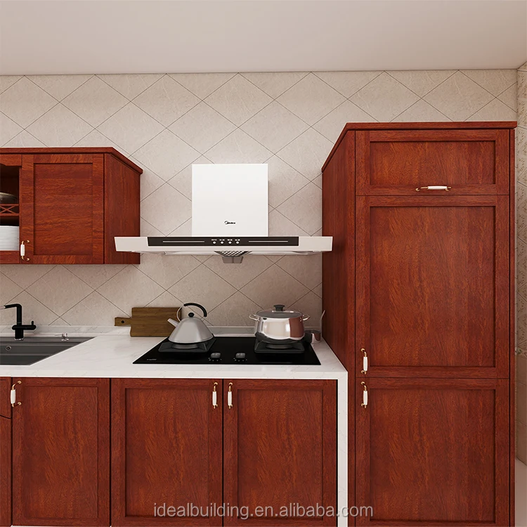 2020 Modern New Material Fiber Kitchen Designs Solid Wood Door