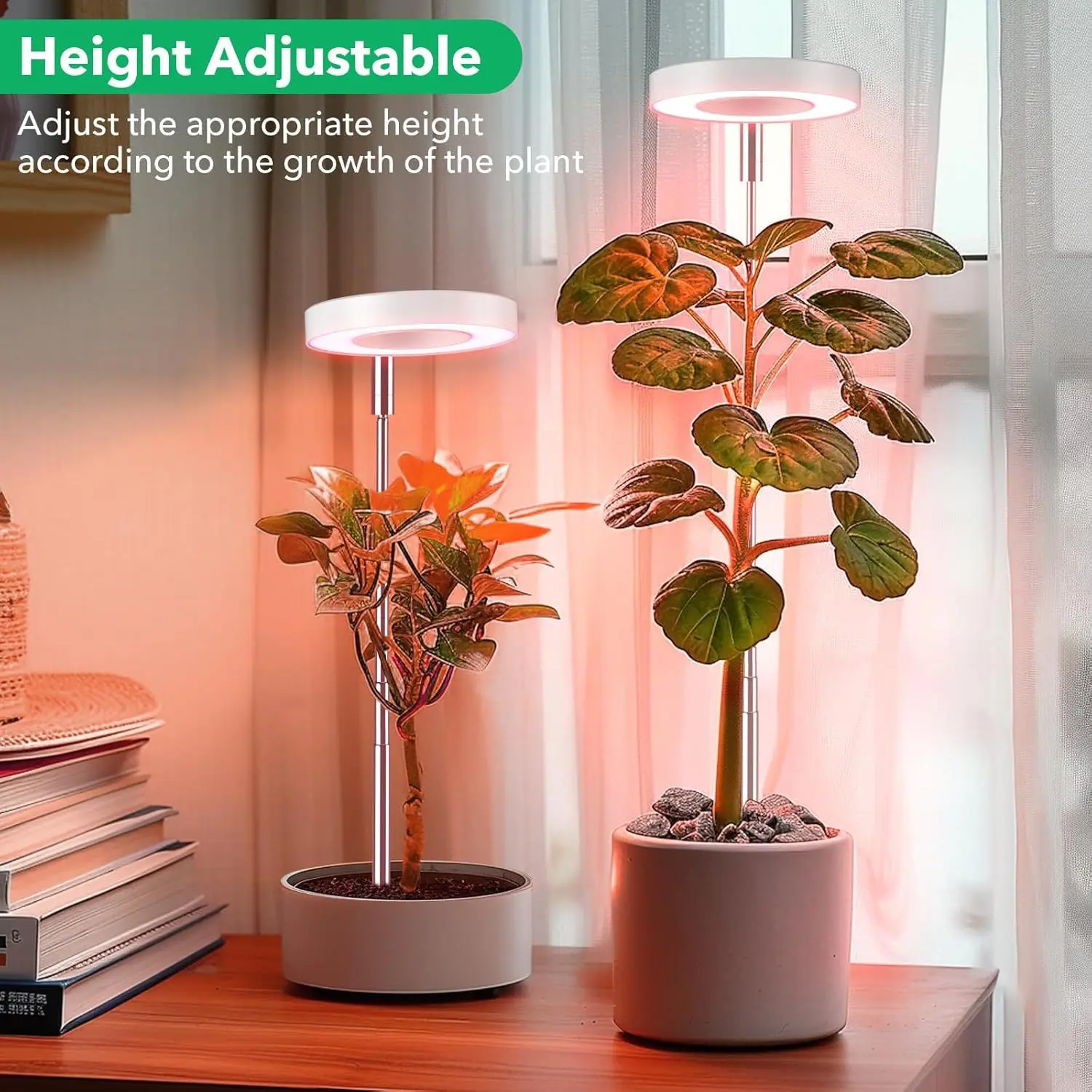 product 6 inch angel ring led indoor plant growth light fleshy green aluminum flower smd source 3000k color for sun growing-1