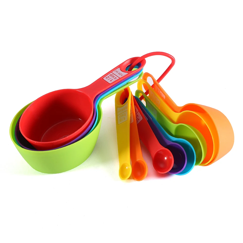 
12 graduated plastic measuring cups and spoons set 