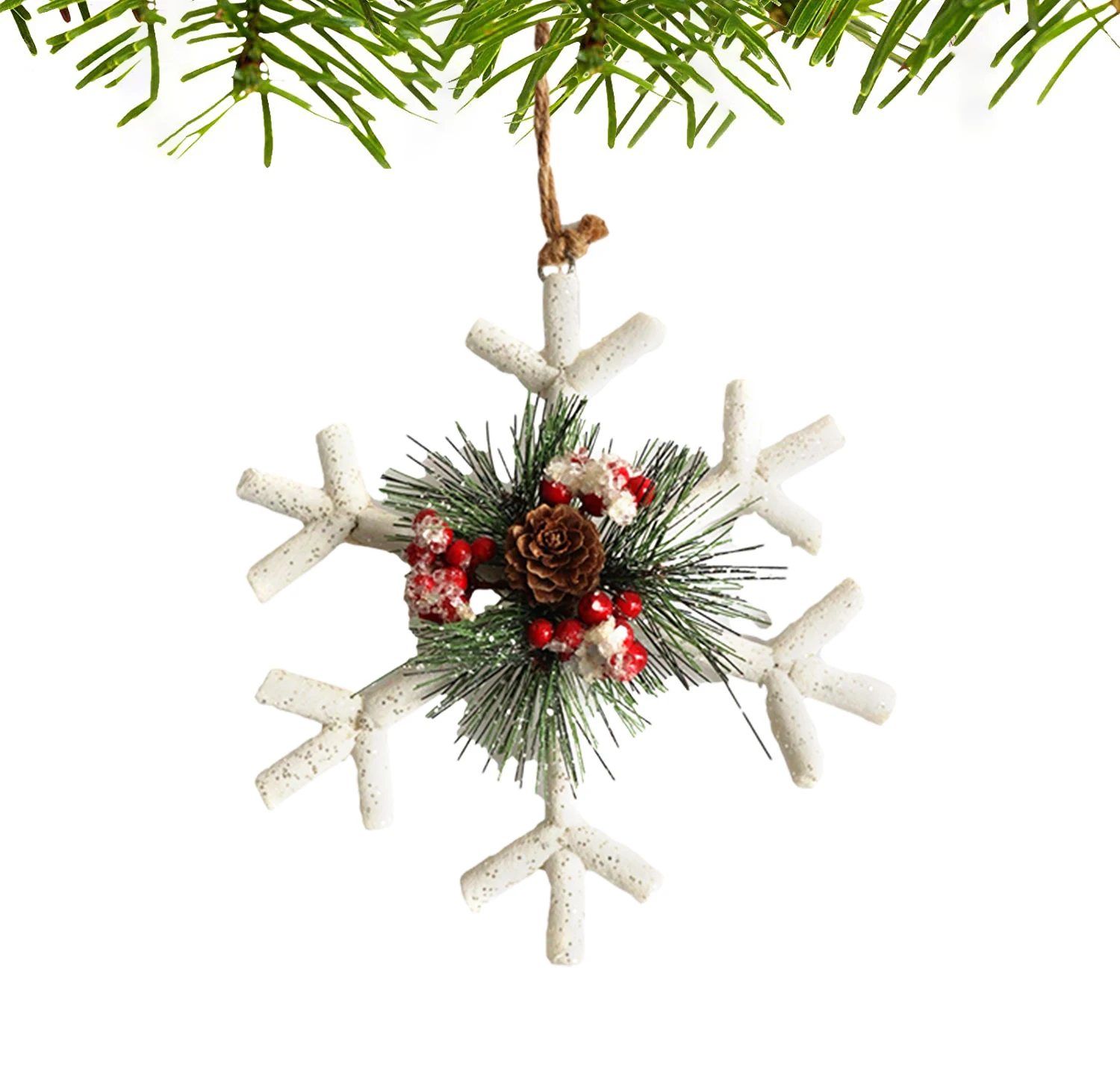 
Christmas new year party winter wonderland decoration plastic hanging snowflake ornament 