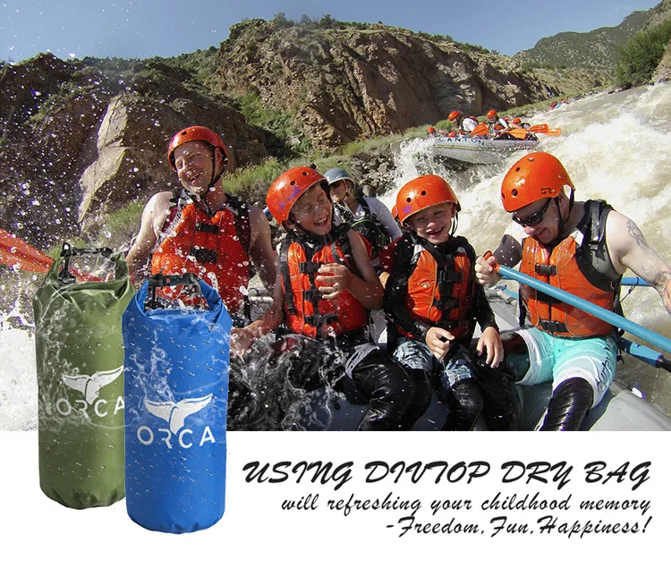 Oem Custom Logo Boating Hiking Kayak Water Proof Floating Roll Top Dry