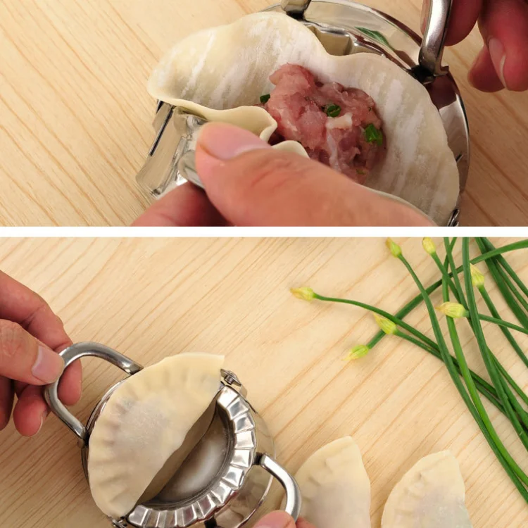 Delicious Stainless Steel Dumpling Maker Mold Jiaozi Empanada Dough