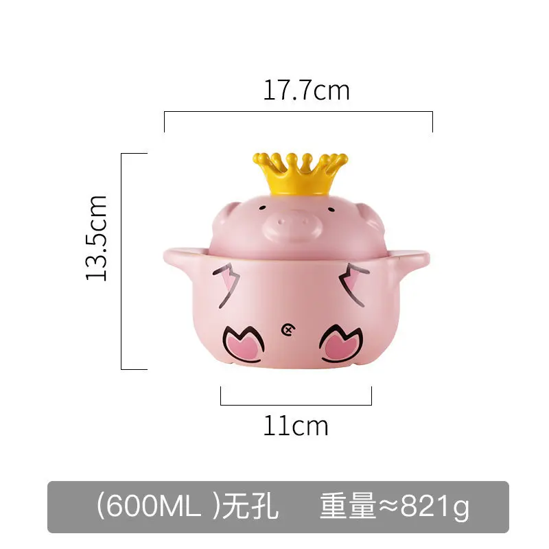 Oven Cooking Porcelain Pot With Lid Enameled Pig Casserole Stew Pot Porridge Household Open Fire Soup Pot Ceramic Tableware details