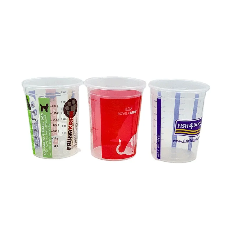 300ml/500ml Printable Logo Plastic Pet Measuring Cup Cat Food Dog Food