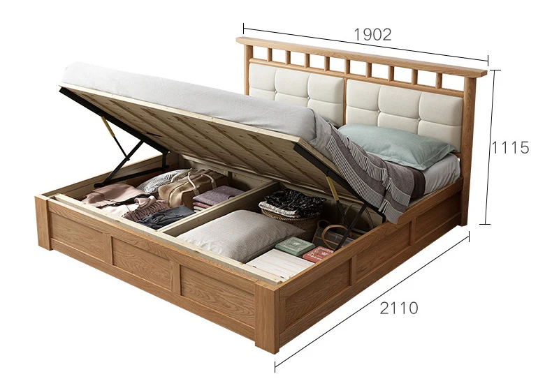 product-High quality morden customizable luxury double single floor bed wooden storage box bed for b
