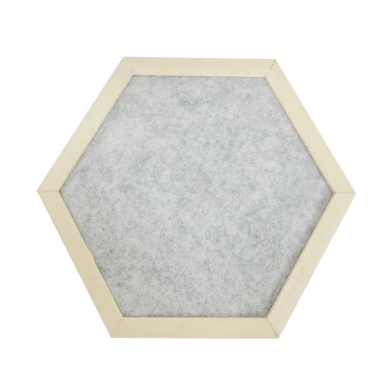 
Nordic style felt memo board hexagon felt bulletin pin board with wooden frame 