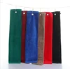 high quality golf towel hook up Cut velvet fabric Customized logo embroidery strong water absorption easy dry soft cheap price