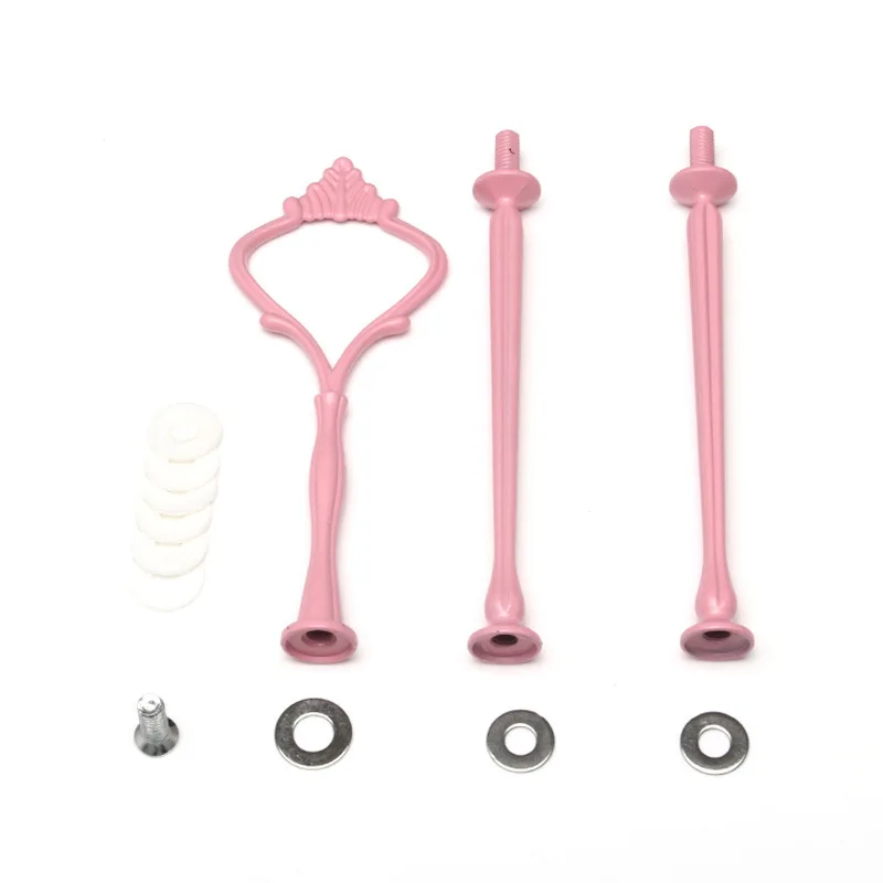 Wedding 3 tier cupcake stand hardware Pink color rustic hanging plate fitting hardware CSH-003
