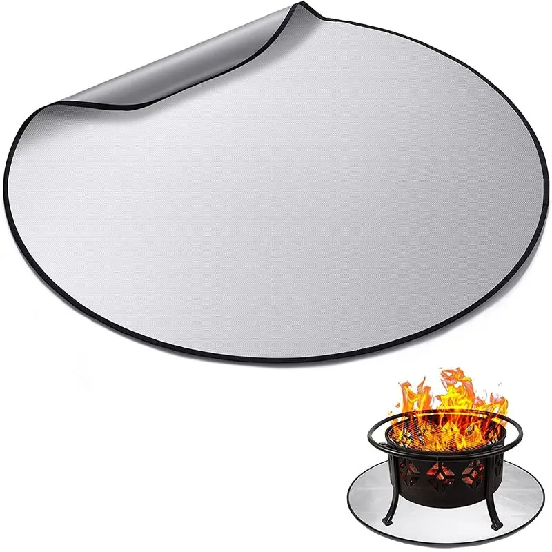 36" Round Hightemperature Bbq Ember Mat Fireproof Fire Pit Mat For