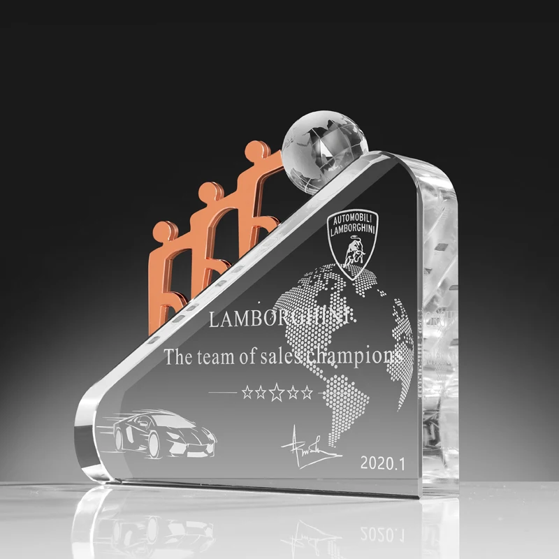 Cheap glass plaque employee recognition awards trophies customized or blank wholesale manufacture