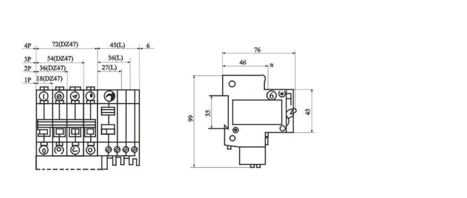 YIFA YF47LE New Type High Breaking Capacity Earth Leakage Circuit Breaker RCBO leakage current circuit breaker