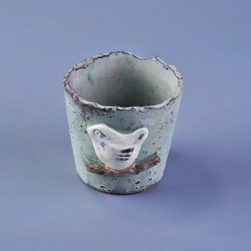 Antique Ceramic Candle Holders with Bird Home Decoration Pieces