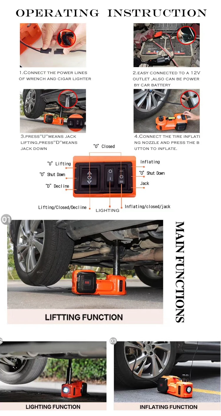 electric car jack 12v 2 ton