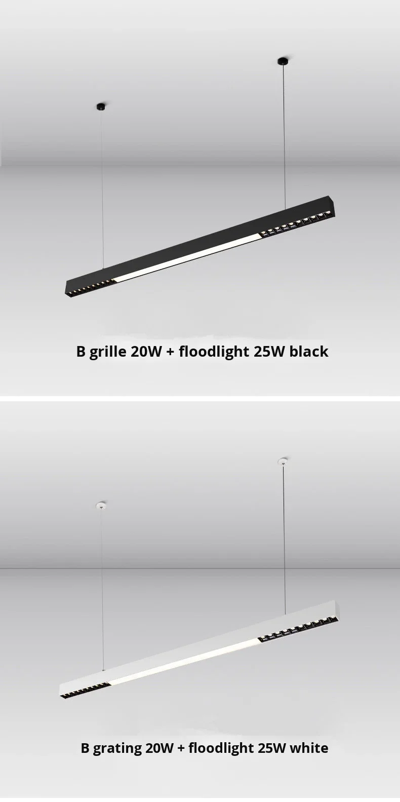 product grid pendant light strip eye protection aluminum alloy 6000k ra90 1200mm office lighting minimalist design-4