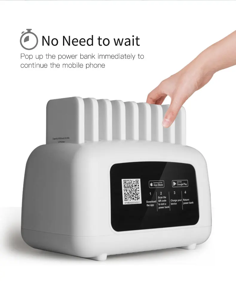 multiple mobile phone rental power bank charging station with 9pcs battery rental for coffee shop restaurant library - ANKUX.COM