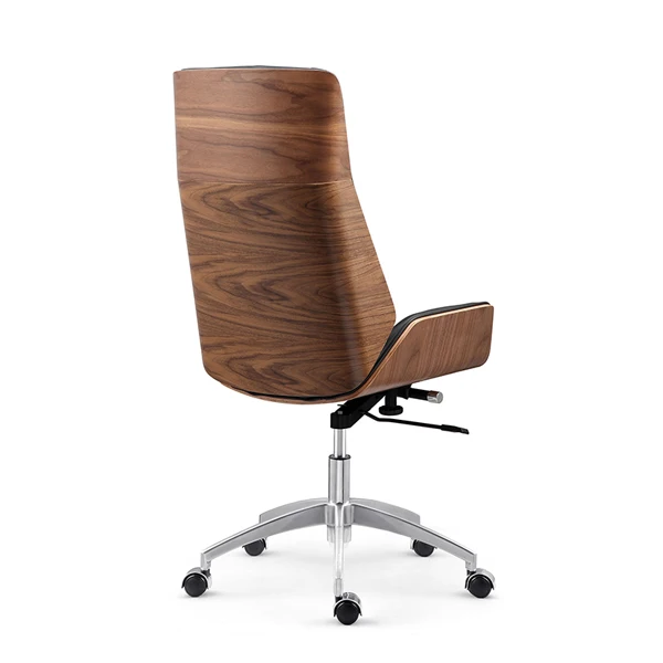 High Back Bent Plywood Wooden Leather Boss Chair Factory Price Promotion