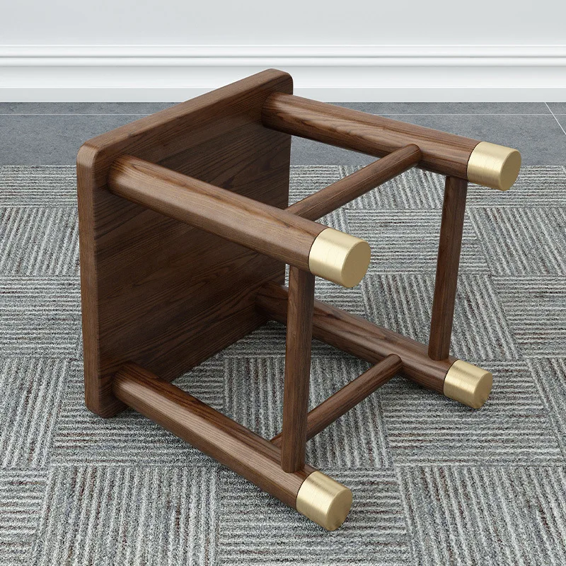 product-solid wood square stool with copper footNordicwoodendining chair solid woodchairs-BoomDear W-3