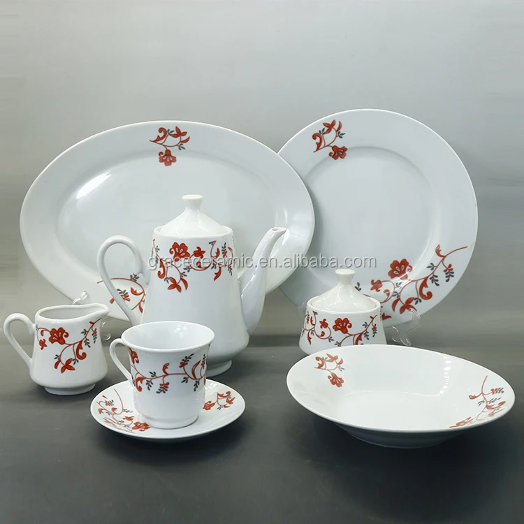Sri Lanka Market Good Quality Fine Porcelain Ceramic Dinner Set