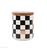 wholesale Customized warm gift mosaic design ceramic candle jar with wooden lid for votive candle