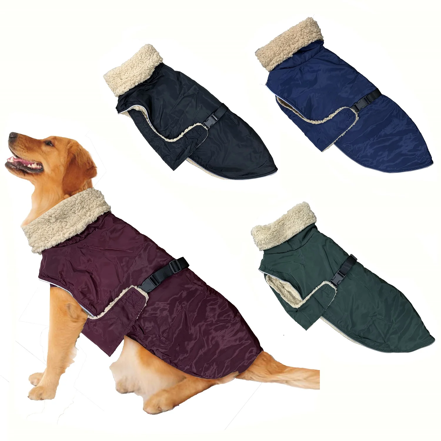 Light Dog's Fleece Clothes Pet Jacket Windproof Small And Big Dog Warm