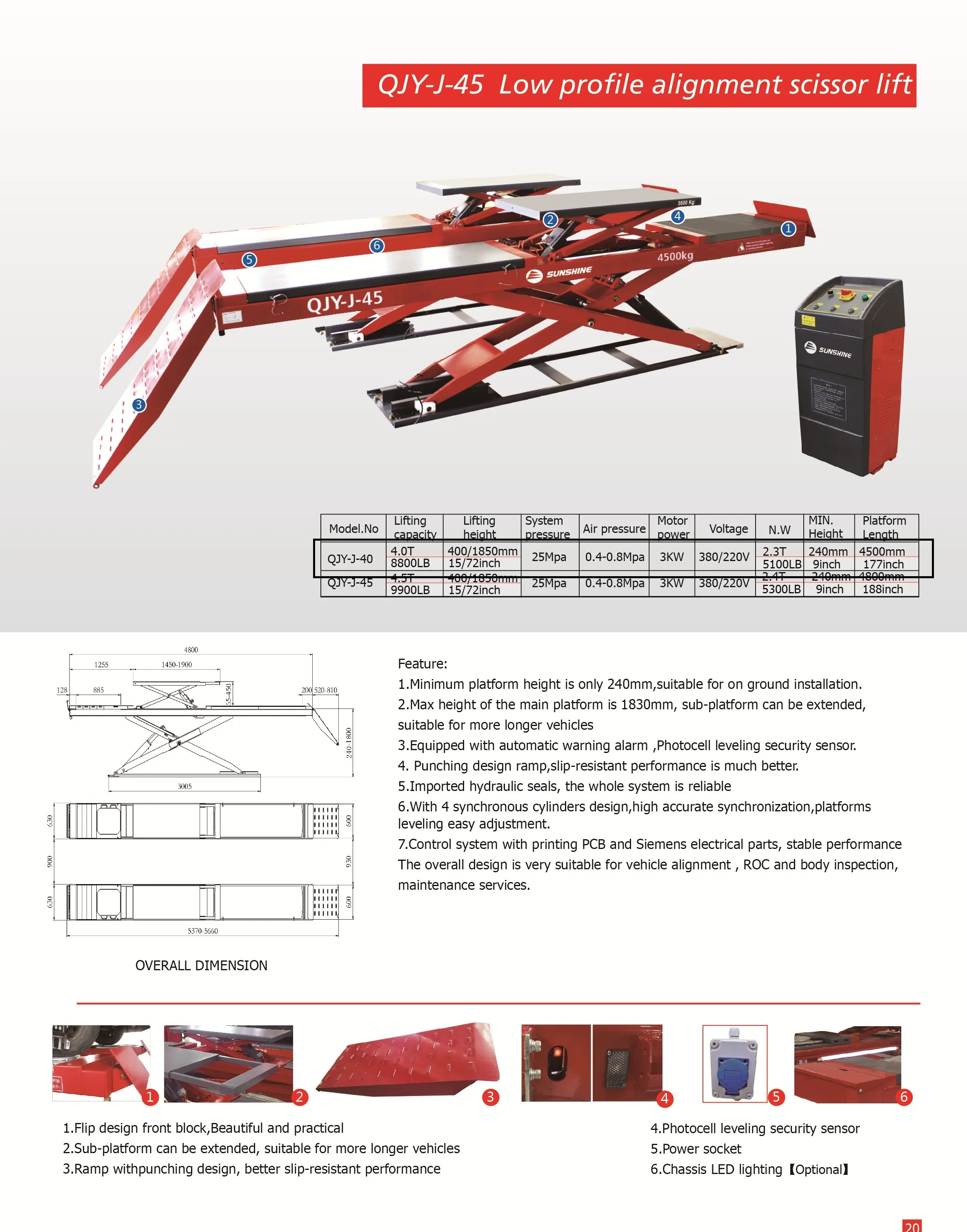 4.5t Alignment Lift For Sale,Scissor Alignment Lift Qjyj45,Low