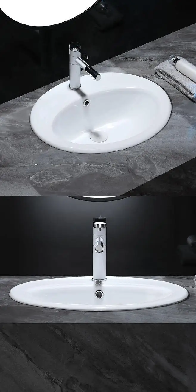China Hot Sale Porcelain Sink With Countertop One Piece Bathroom