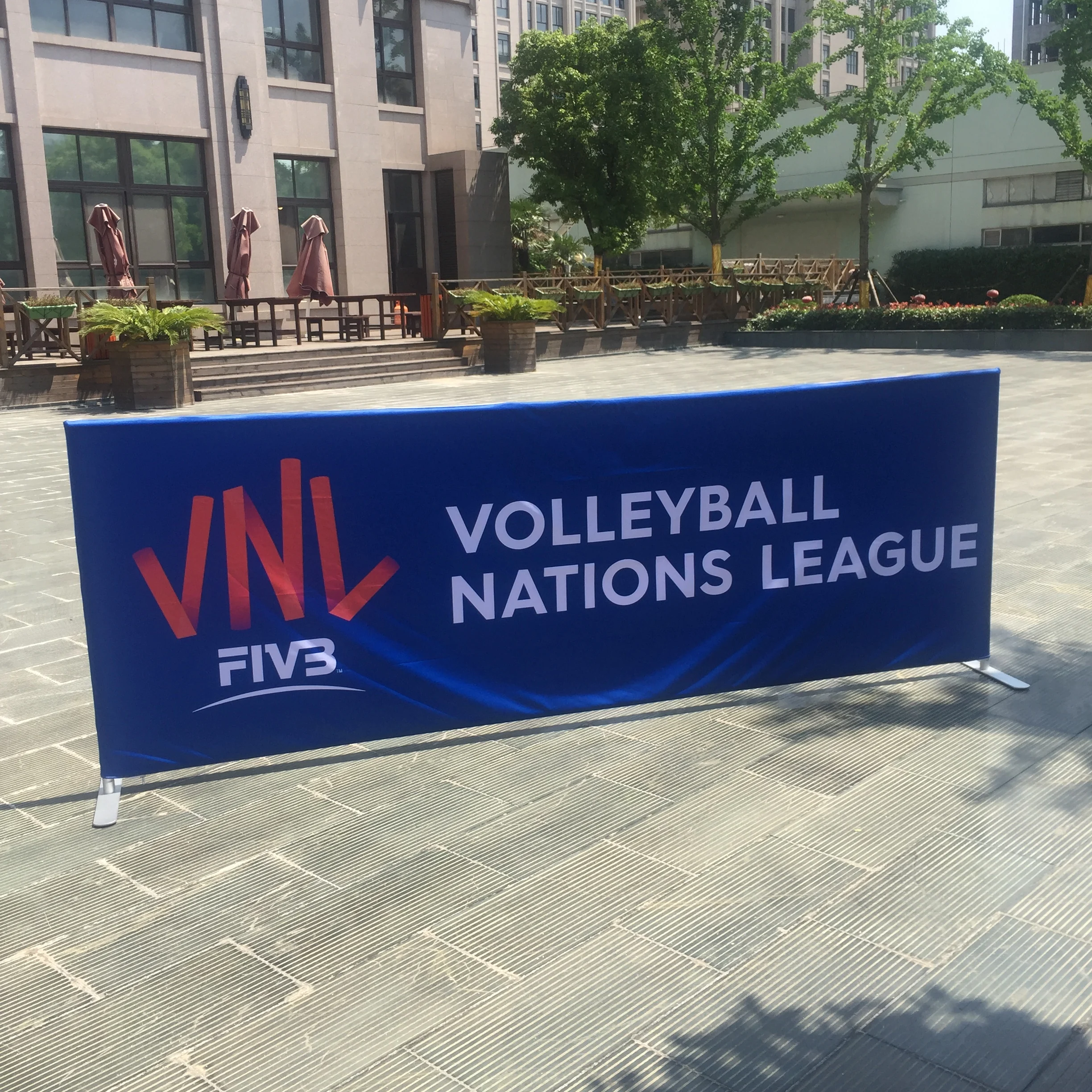 定制的独立式织物贸易展览展示弹出墙展示后退横幅架