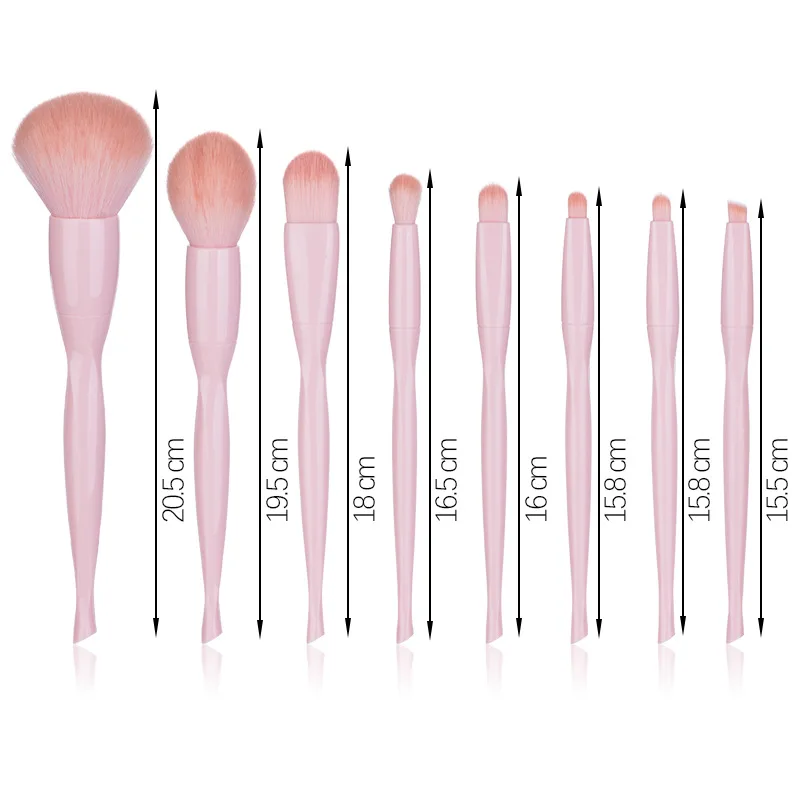 8 Pcs Pink Kaci Jay Makeup Brushes Ballet Design Hot Selling High Quality Synthetic Hair With Bag Custom Label With Bag Box Buy Makeup Brushes Packaging Luxury Makeup Brush Set Na Yi
