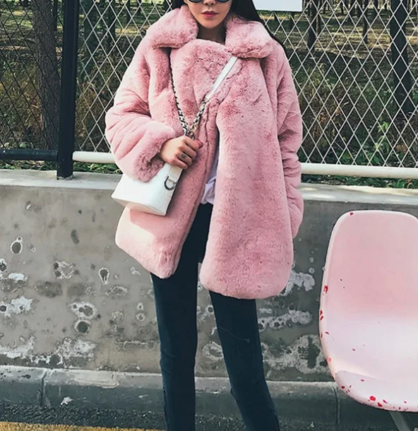 soft pink fur coat