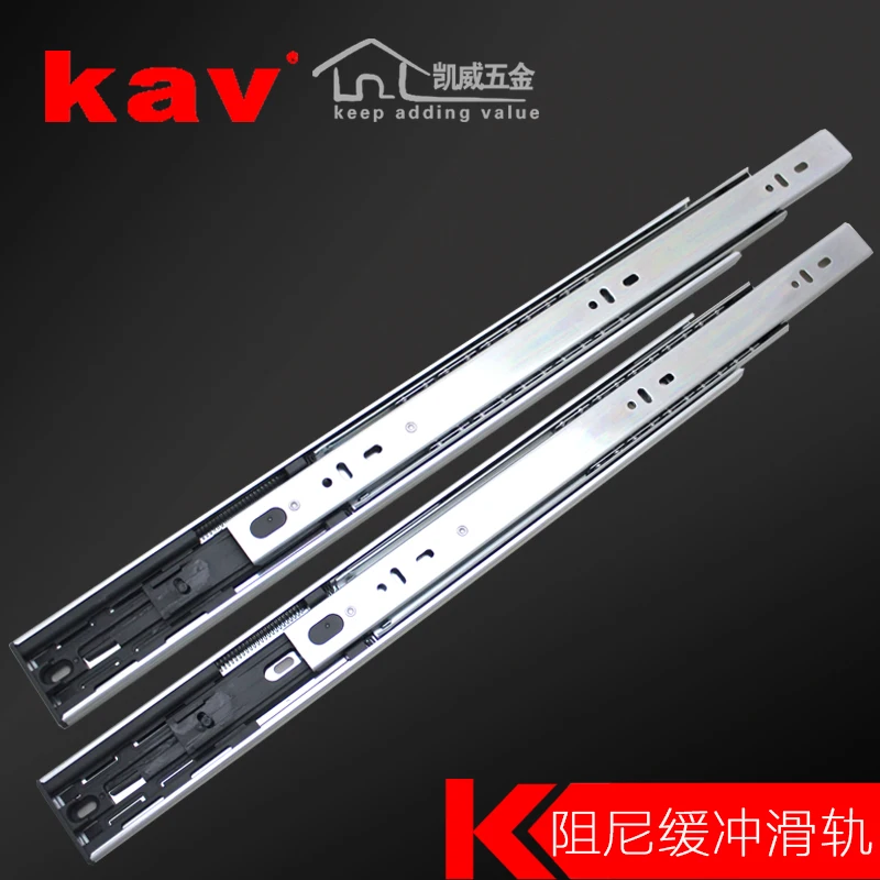 full extension ball bearing drawer slide  soft close telescopic channel (L45315H)