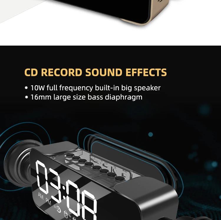 Home use audio system sound wireless bluetooth clock speaker - ANKUX.COM