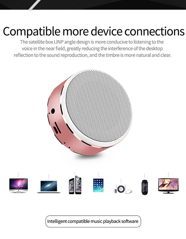 Enjoy Music Indoor Outdoor Mini Portable BT Wireless Speaker BOX Real Sound Audio Loudspeaker Rechargeable TF Card Audio Player - ANKUX.COM