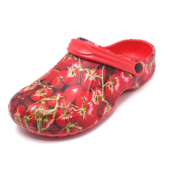 red garden clogs