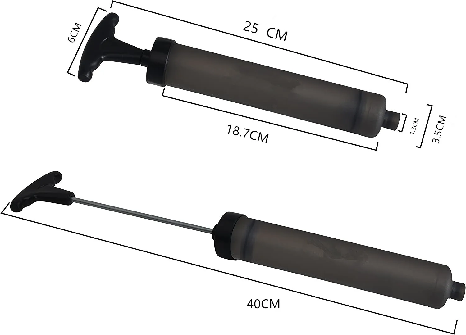 Hand Air Ball Pump Inflator Kit With Needle Nozzle Extension Hose For