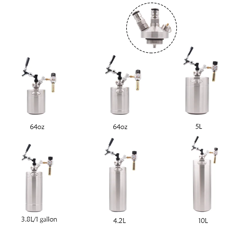 Stainless Steel 10 Litre Co2 Pressure Regulator Mini Keg Dispenser
