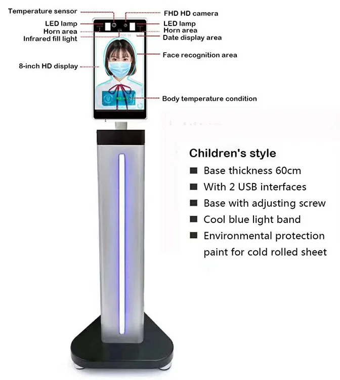 High quality thermo scanner fever temperature digital facial recognition thermometer body