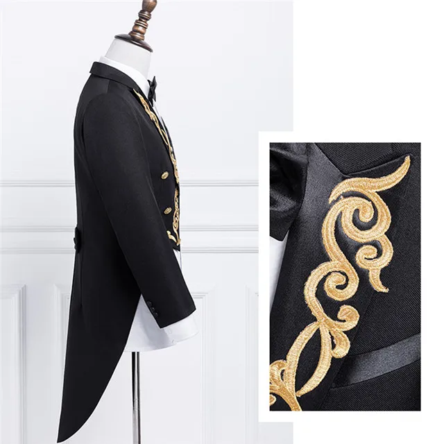 Men's Tuxedo Groom Marriage Suit Set Slimming Chair Long tuxedo Magic Show Dress