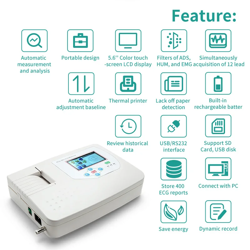 product china digital holter 12 channel ecg apparatus machine device portable electrocardiograph-62