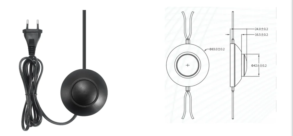 LED signal inline trailing edge push bottom 100W LED  foot cord dimmer switch for desk lamp