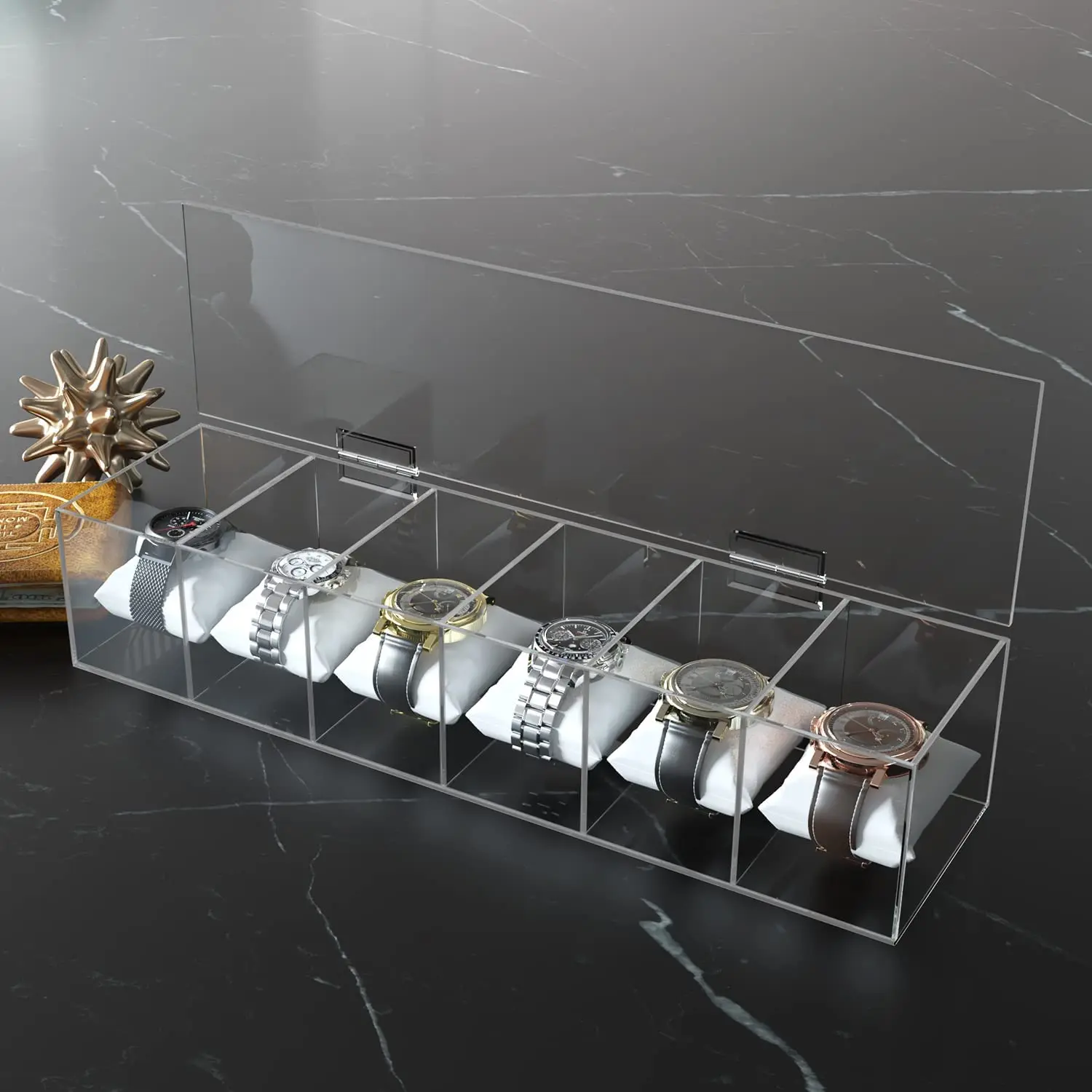 Modular Watch Display Box Modern Luxury Acrylic Watch Display Box - 6 Slots Organizer