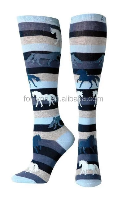 Equestrian Horse Riding &amp; Tall Boot Over the Calf Knee High Socks for Women