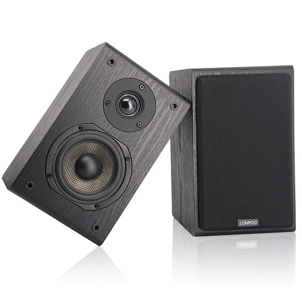 LONPOO LP42 75W Passive Bookshelf Speakers - HiFi Stereo Pair for