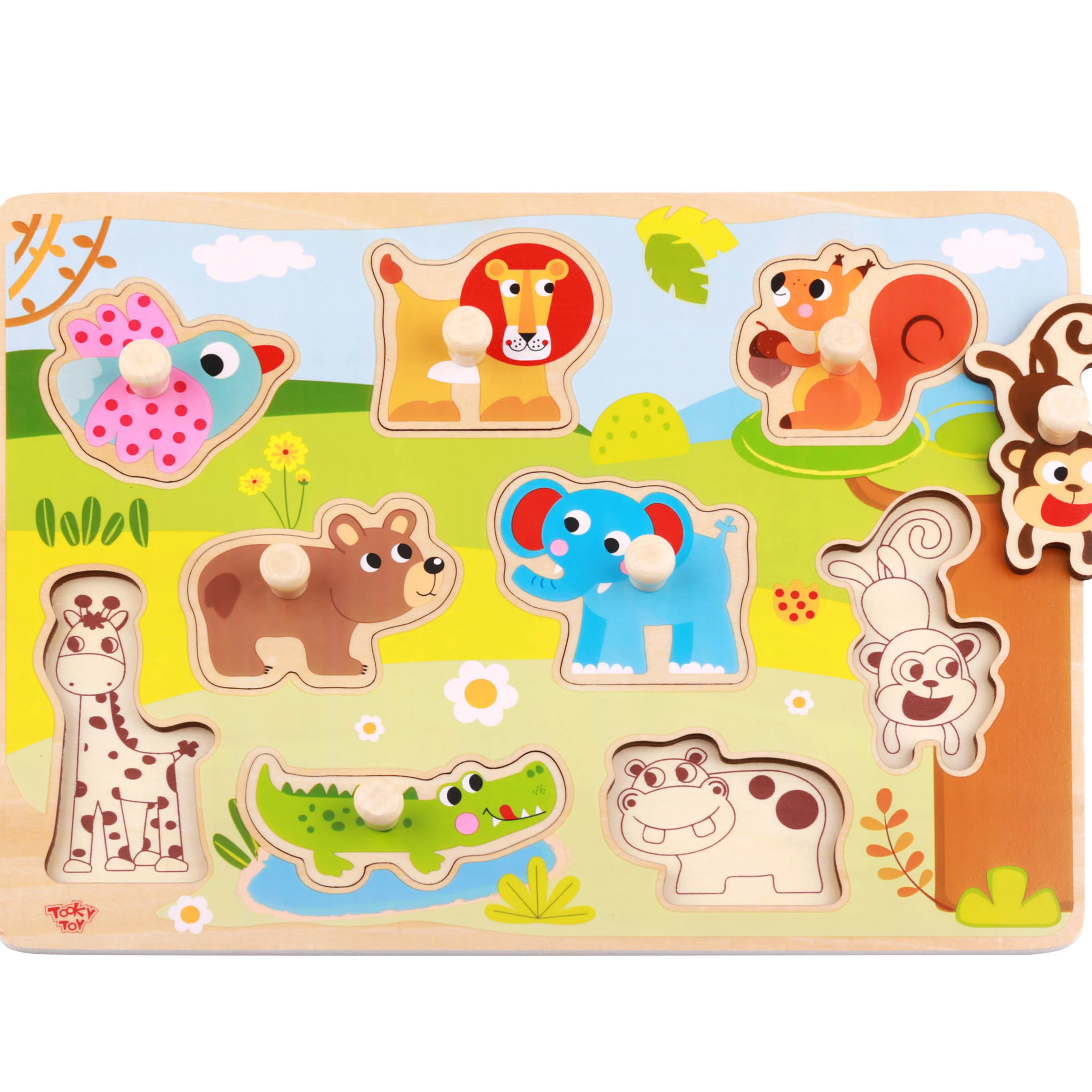 Puzzle Casse-tête Le Zoo - 10 Pièces Recto-verso Pour Enfants à Partir De 3 Ans