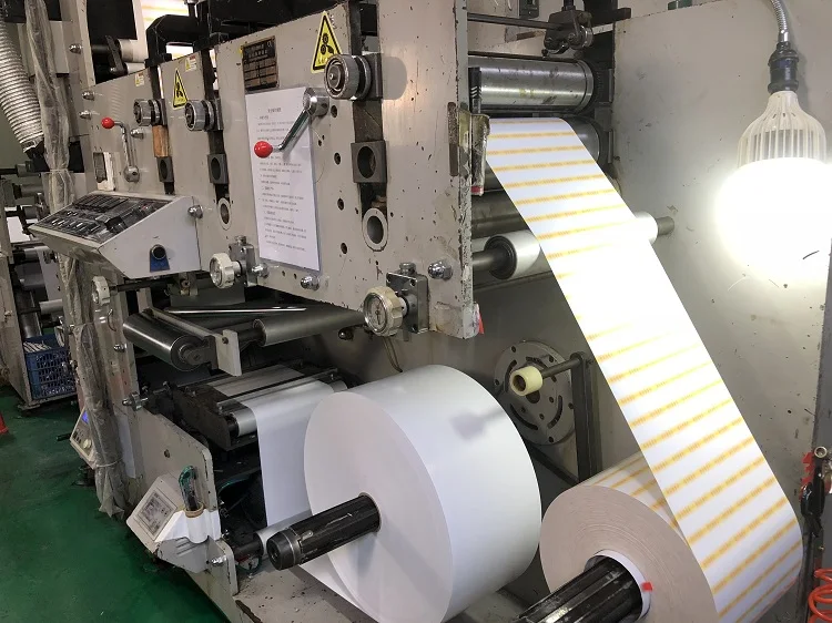 High quality 80gsm semi gloss self adhesive paper label sticker in jumbo rolls
