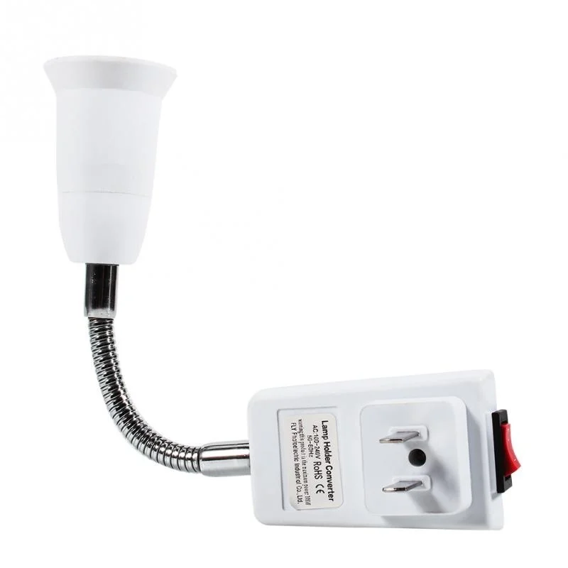 20cm E27 Light Bulb Lamp Holder Base Adapter Extender Socket+Switch US/EU Plug 