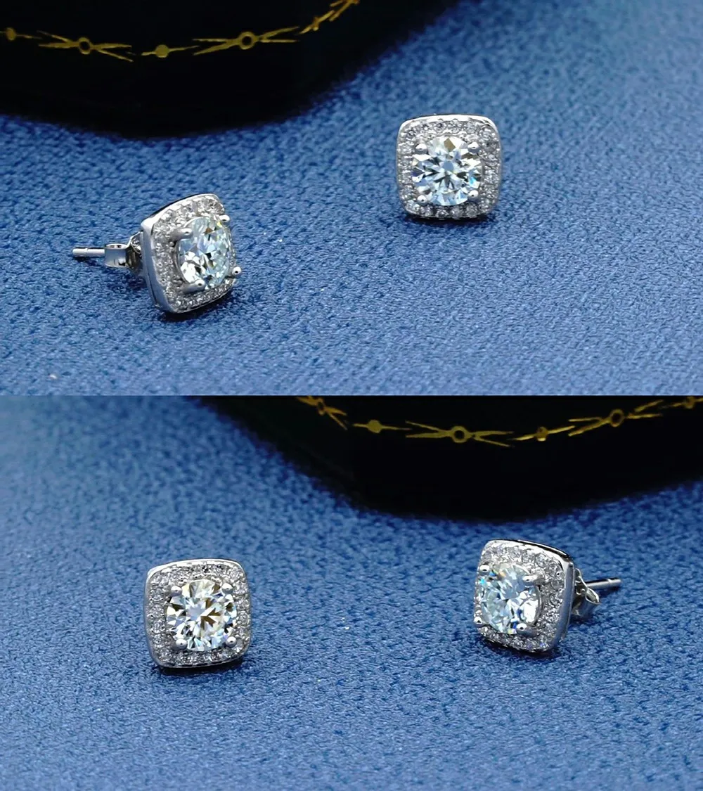 Vvs Moissanite Earring Men, Sterling Silver 925 Jewellery
