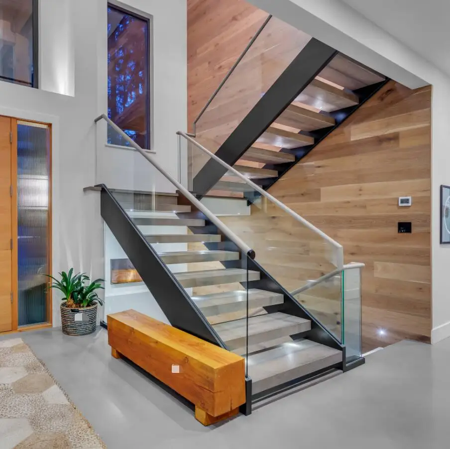 modular glass panel staircase kits modern steel staircase design