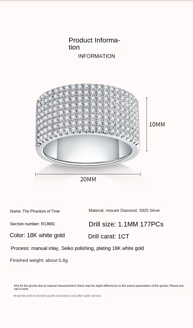 S925 Silver Moissanite Inlaid Closed Ring New Luxury Female Fashion Live Selling Wholesale